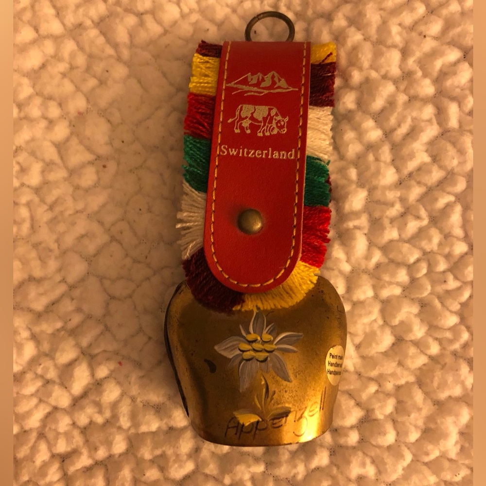 Vintage Appenzell Made in Switzerland Leather Strap Brass Small Cow Bell